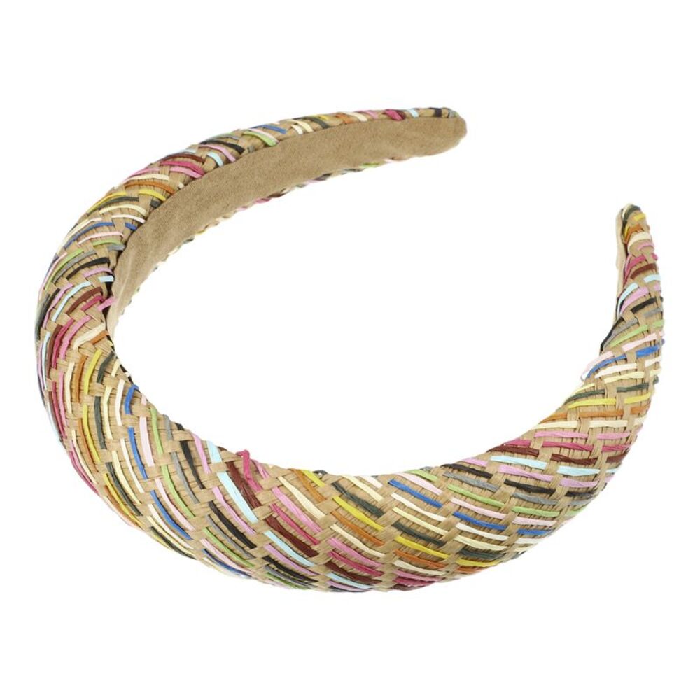 Classic Foam Raffia Straw Headband Brown
